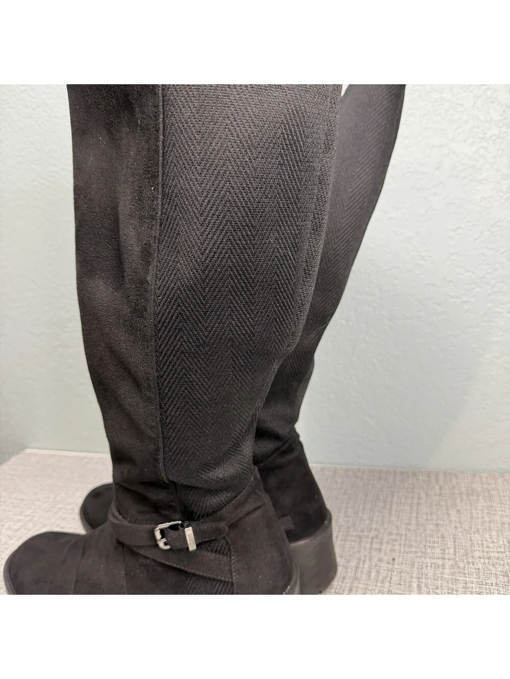 BZees Boots Womens Size 11 Black Bristol High Tall Shaft Black Riding Full Zip